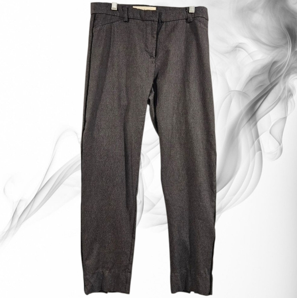 Cloth & Stone SZ S Dark Gray Cropped Flat Front Stretch Pant W/Side Braid Detail - Picture 1 of 11